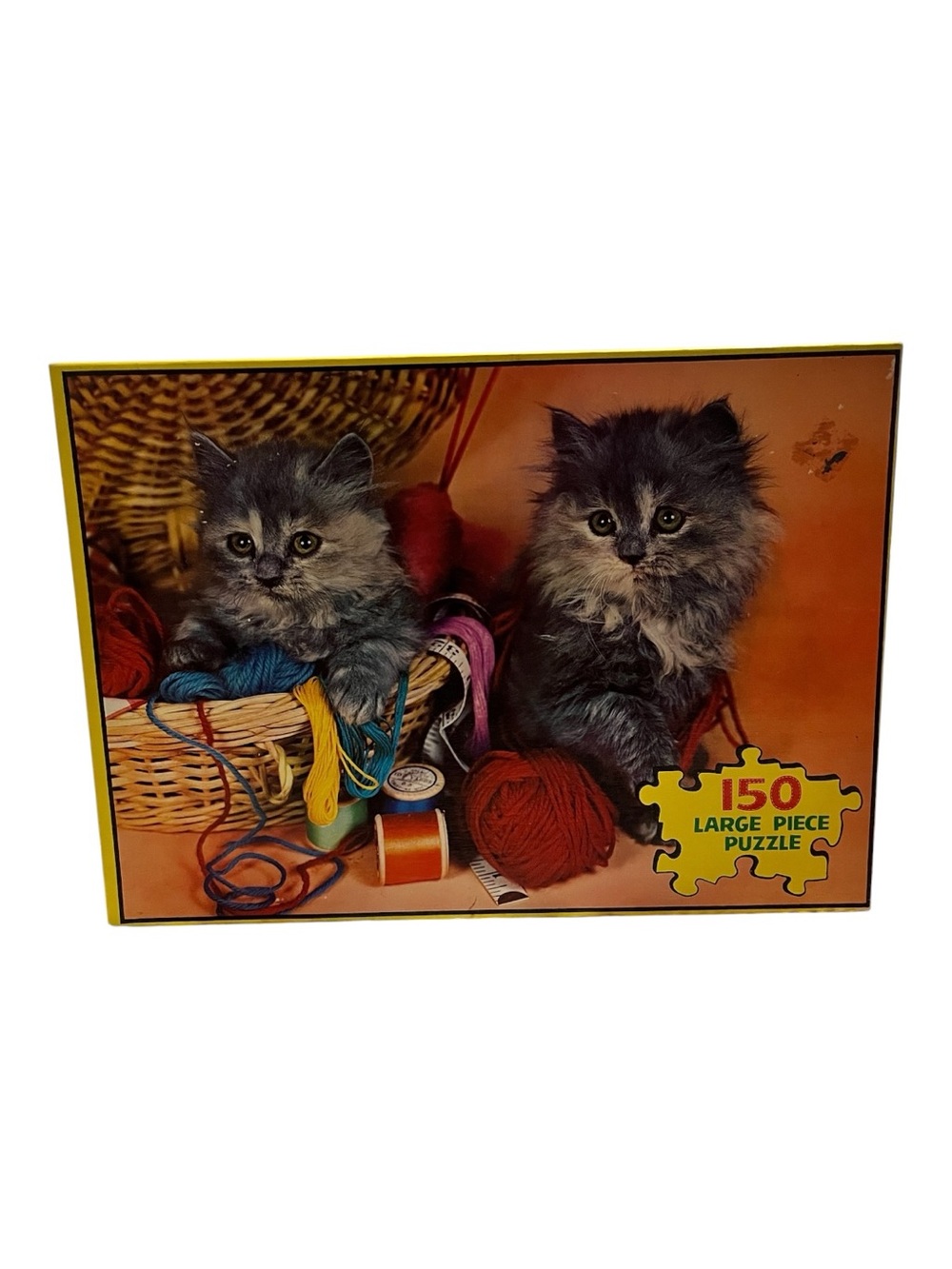 Vintage Warren Paper Products Vintage 150-Piece Puzzle Two Kittens Yarn No. 4000
